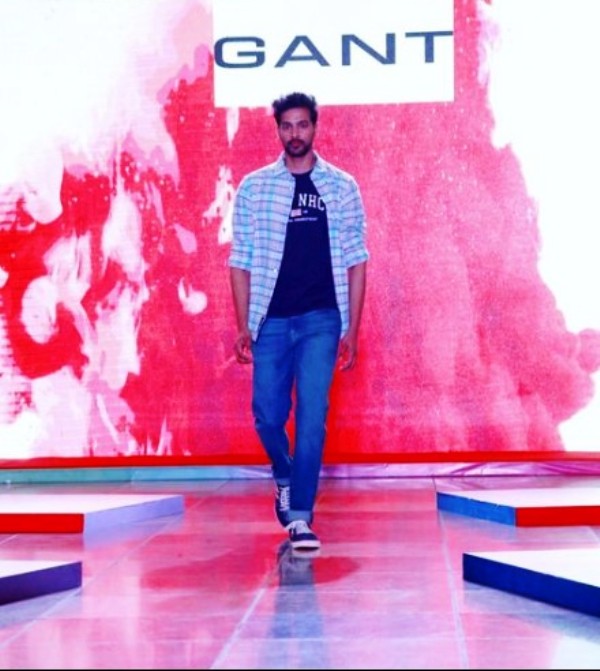 A photo of Raja Shekar modelling for the clothing brand GANT