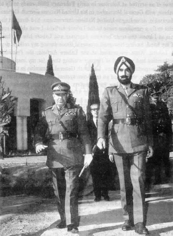 A photograph of Lt Gen Harbaksh Singh with his Pakistani counterpart Lt. General Bakhtiar after the 1965 war