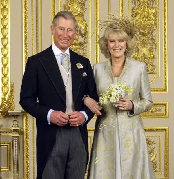 A picture taken in 2005 on the wedding day of Prince Charles and Camilla Barker