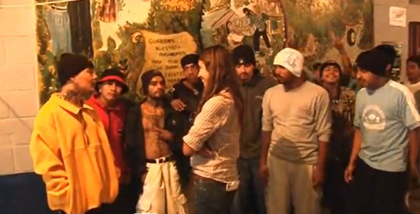 A still from the documentary where Ramita was interacting with the gang members locked in prison