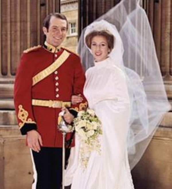 A wedding day picture of Princess Anne and Mark Philips, taken in 1973