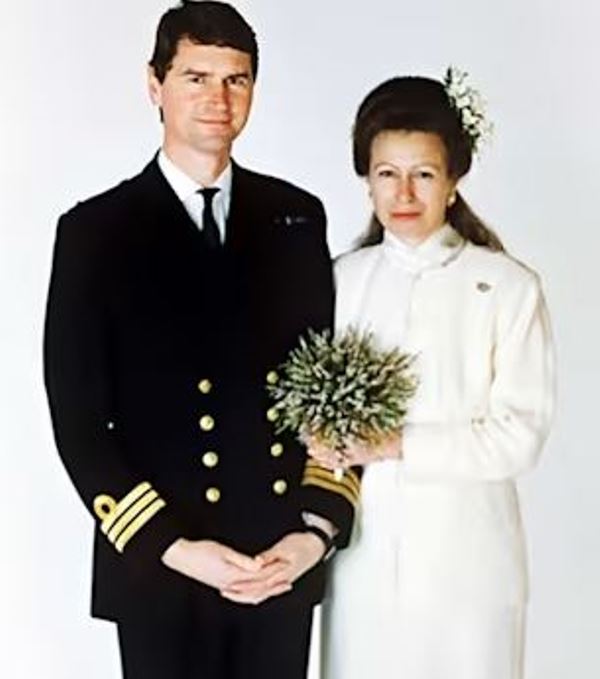 A wedding day picture of Princess Anne and Timothy Laurence, taken in 1992