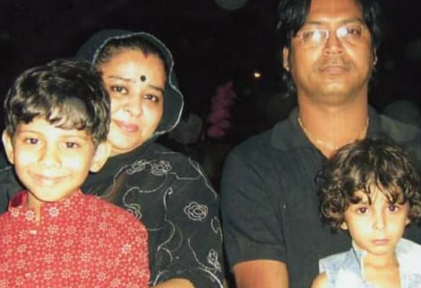 An old picture of Nishi Singh with her husband and two children