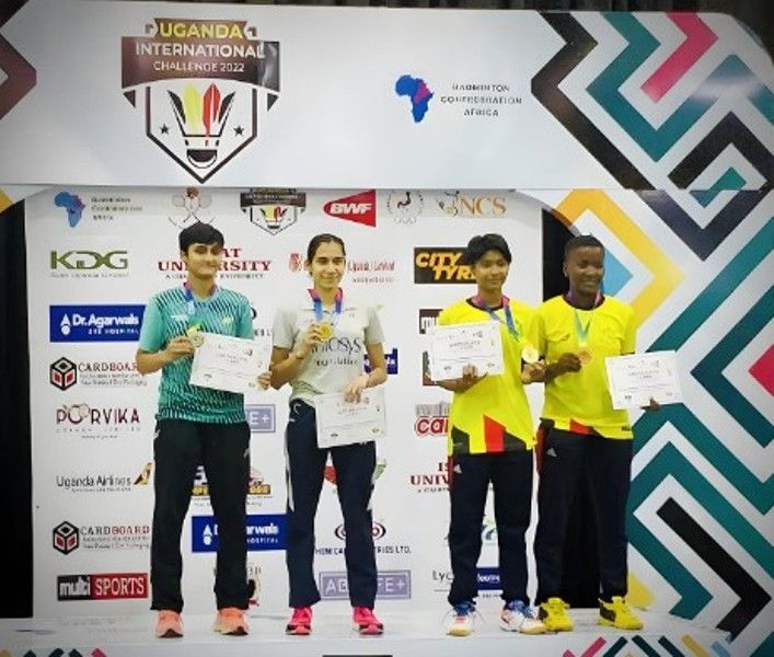 Anupama Upadhyaya after winning a gold medal in the Uganda International challenge 2022