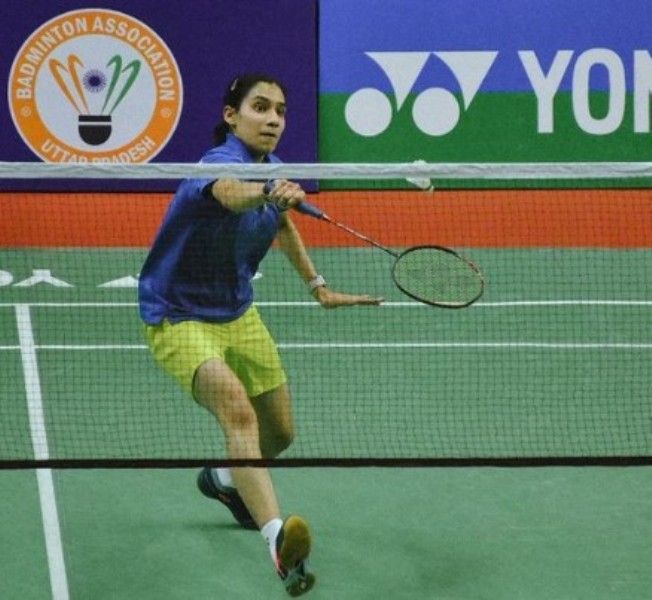 Anupama Upadhyaya during her match in the Syed Modi International Super 300