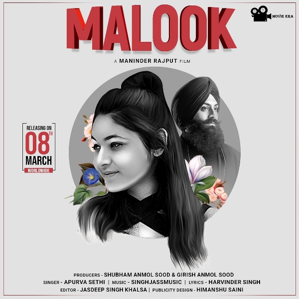 Apinderdeep on the poster of the 2020 song 'Malook' by Apurva Sethi