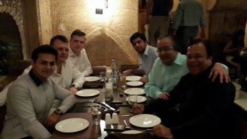 Atulya Mafatlal while enjoying dinner with some renowned Indian industralists