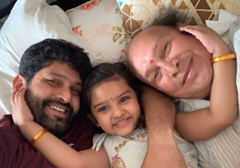 Baladitya with his daughter and father