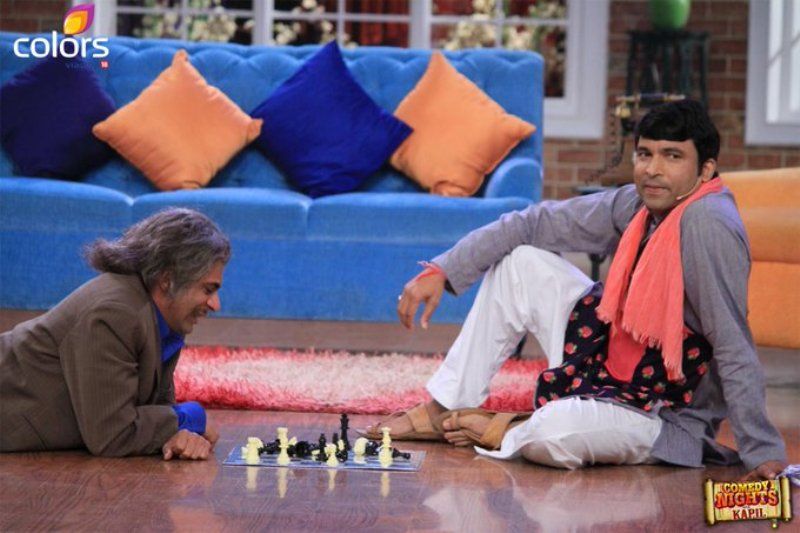Chandan Prabhakar (right) in a still from the comedy show Comedy Nights With Kapil on Colors TV