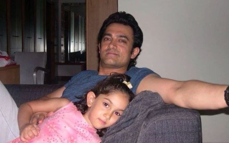 Childhood picture of Ira Khan with her father, Aamir Khan