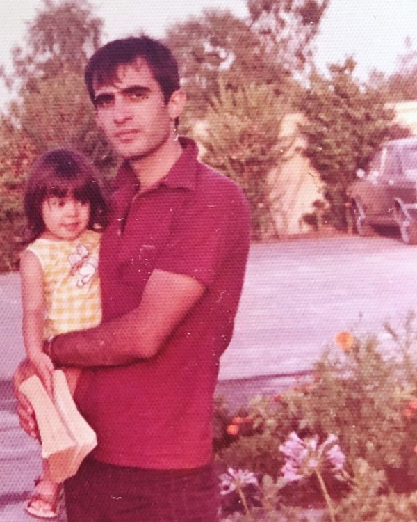 Childhood picture of Ramita Navai with her father, Kourosh Navai
