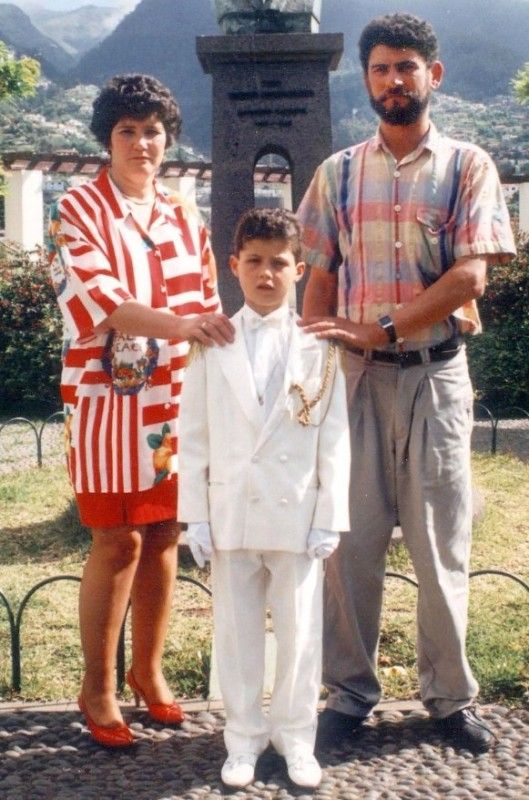 Cristiano Ronaldo with his parents