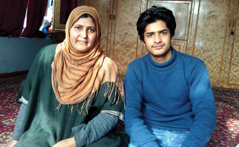 Ghalib Guru with his mother, Tabassum Guru