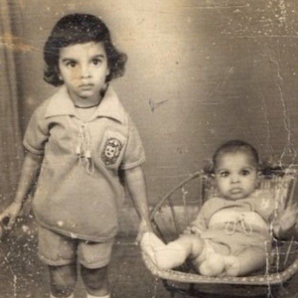 Gulfam Khan's (left) childhood image with her brother