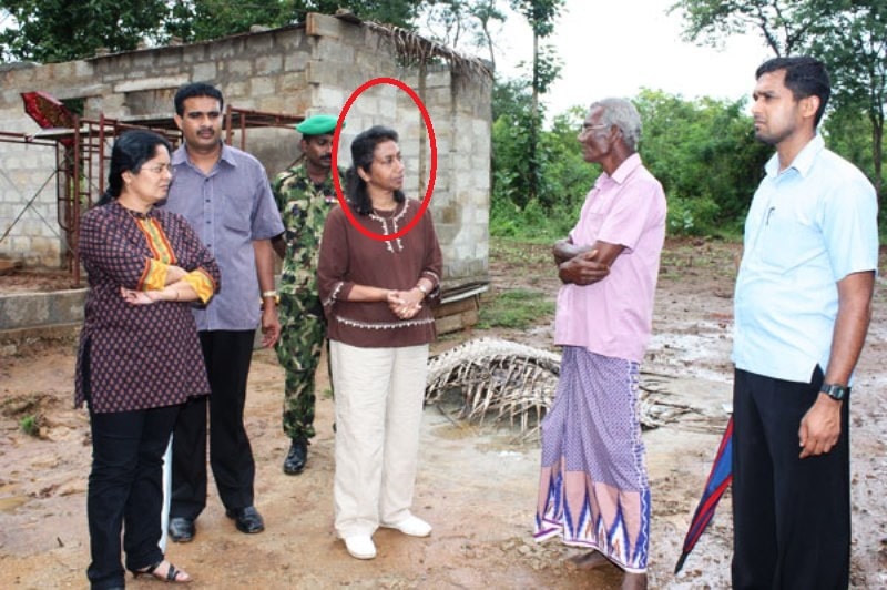 Ioma Rajapaksa interacting with locals of Sri Lanka as a chairperson of the Seva Vanitha Unit