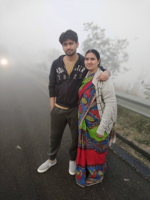 Arjun Kalyan with his mother