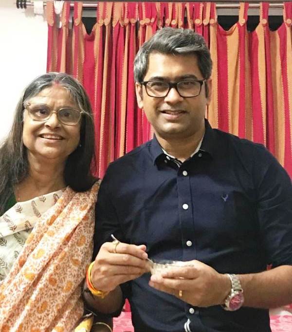 Kalyan Chaubey with his mother Sandhya Chaubey