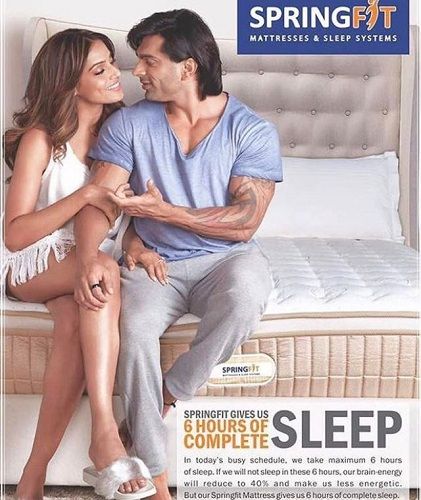Karan Singh Grover in the ad of Spring Fit Mattress