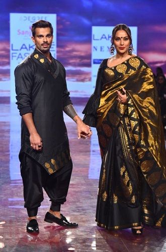 Karan Singh Grover with Bipasha Basu in a fashion show
