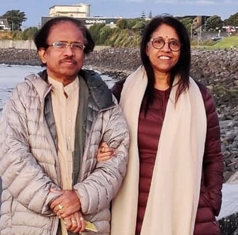 L Subramanium with his wife, Kavita Krishnamurthy