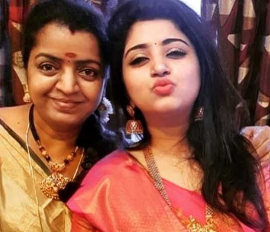 Mahalakshmi with her mother