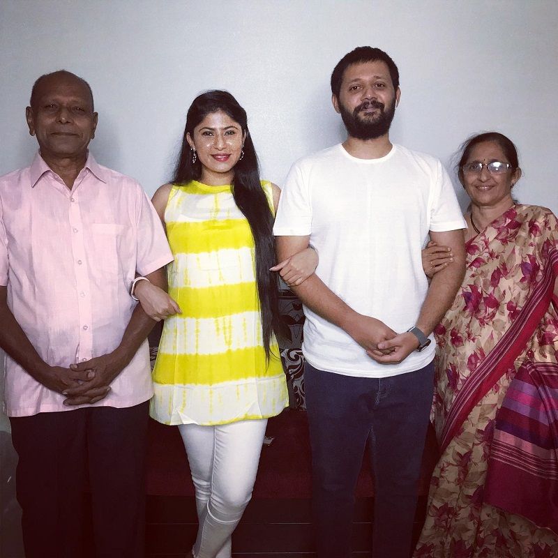 Neha Chowdary with her parents and brother