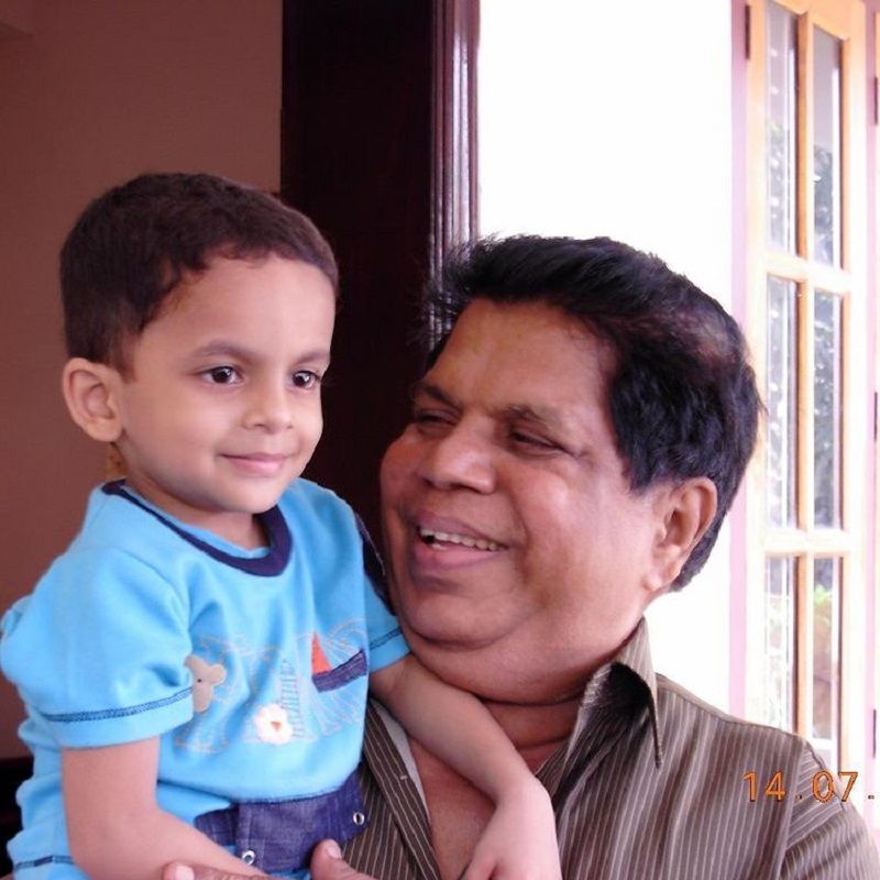 Nihal Sarin as a child with his grandfather