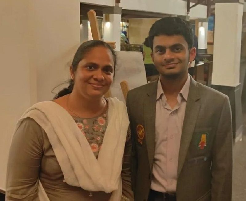 Nihal Sarin with his mother