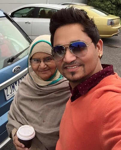 Nirvair Singh and his mother