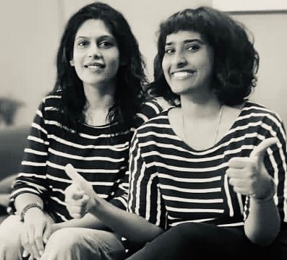 Palki S Upadhyay with her sister, Sanchita