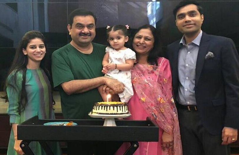 Paridhi Adani with her family