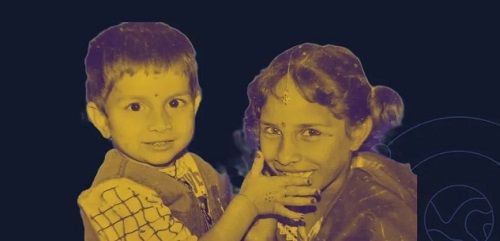 Patruni Sastry's childhood picture with his sister (on right)