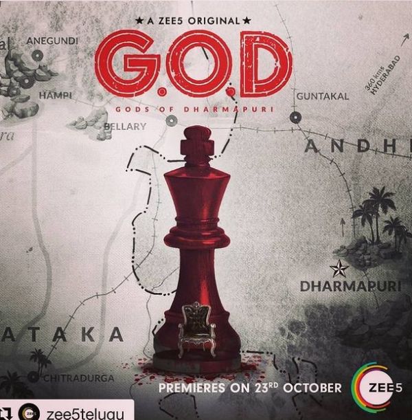 Poster of Baladitya's debut web series Gods of Dharmapuri (G.O.D)