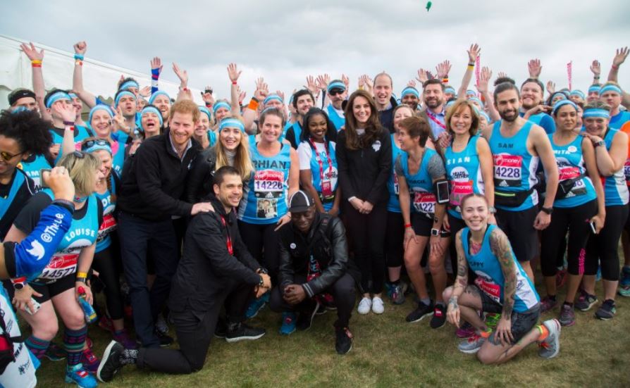 Prince William, Prince Harry, and Catherine Middleton at the 2017 Virgin Money London Marathon