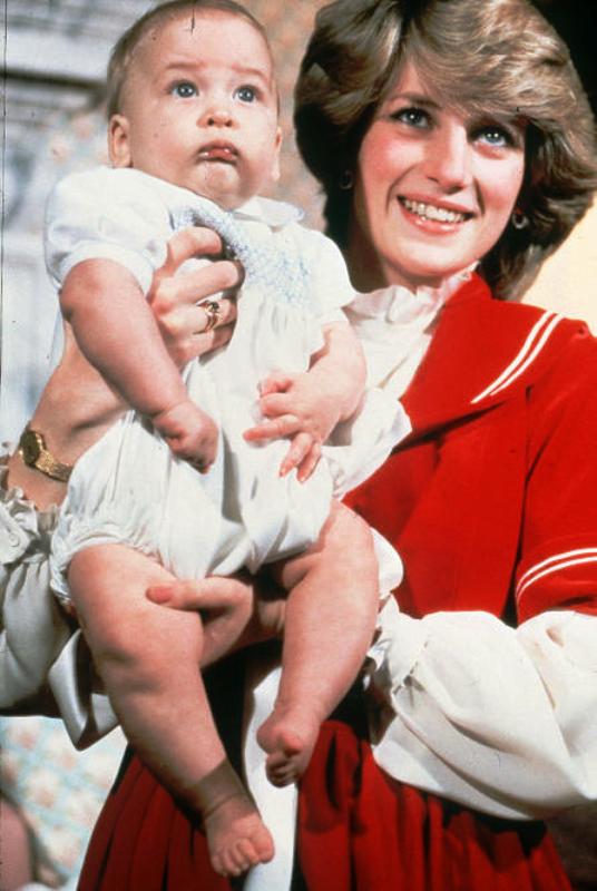 Prince William as an infant with his mother Princess Diana