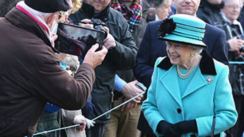 Queen Elizabeth II was clicked during her Sapphire jubilee celebration in 2017