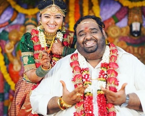 Mahalakshmi on her wedding day