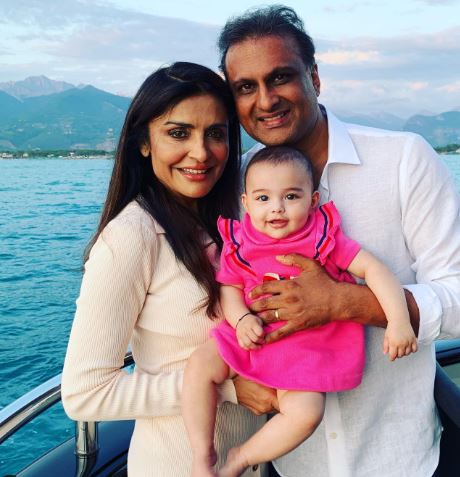Rishi Sethia with his second wife and daughter