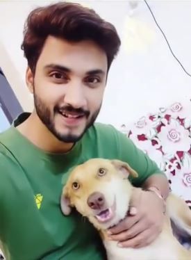 Rohit Sahni with his pet dog, Brownie