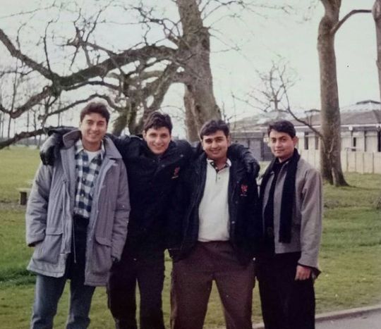 Rushad Rana (second from left), along with his friends, at his young age