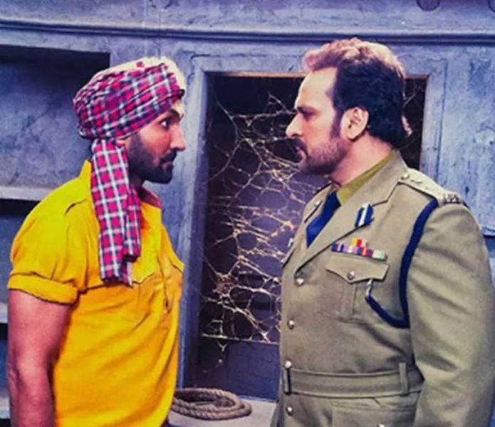 Shahbaz Khan (right) in a scene from his debut Punjabi film Bikkar Bai Sentimental