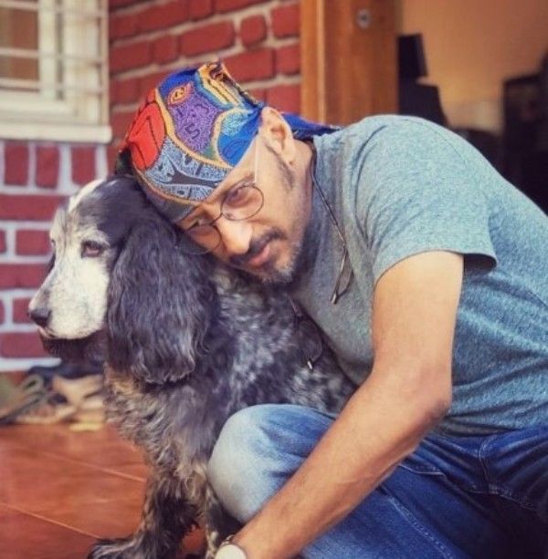 Shantanu Moitra and his pet dog, Lara