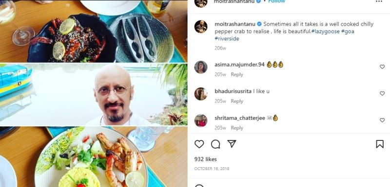 Shantanu Moitra's Instagram post about his eating habit