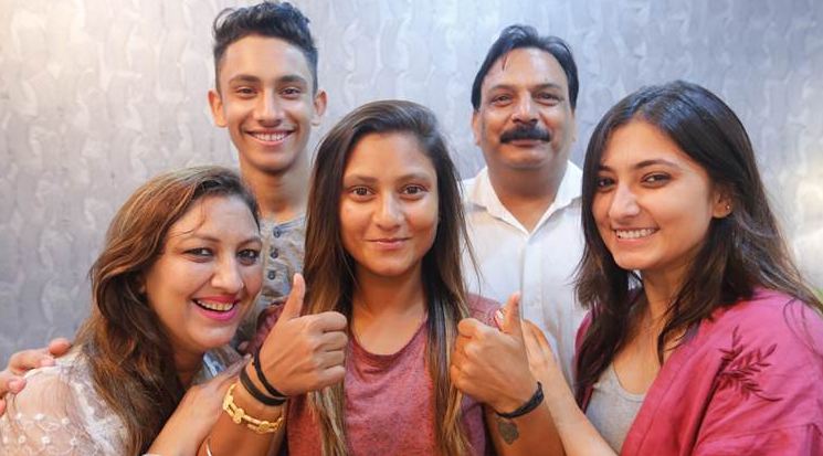 Taniya Bhatia with her family