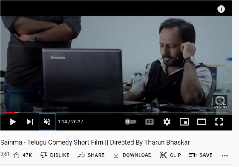 Tharun Bhascker's directed Short Film 'Sainma' (2015)