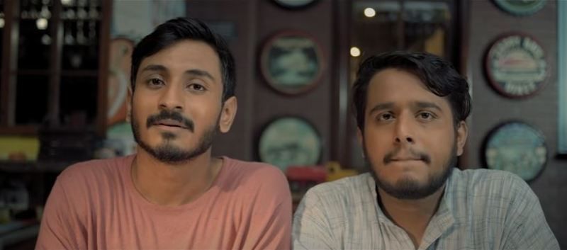 Utsav Sarkar (left) in a still from the web series The Lineup