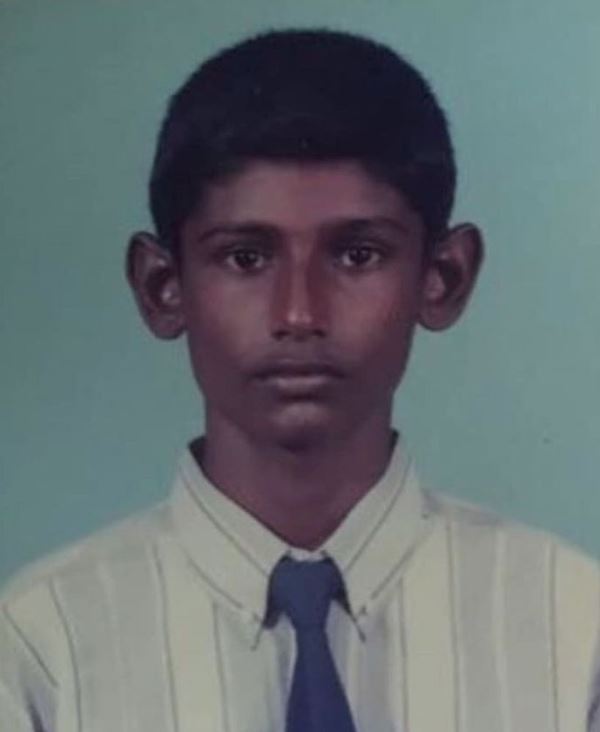 A childhood image of Dinesh Kanagaratnam