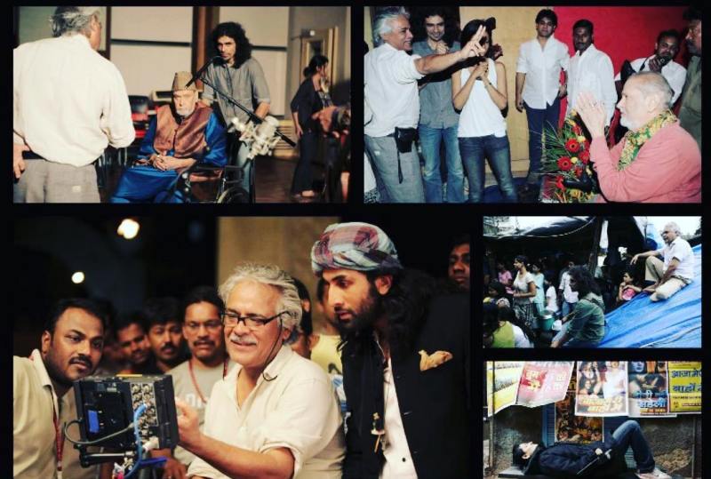 A collage of Anil Mehta and his team while working on the movie Rockstar