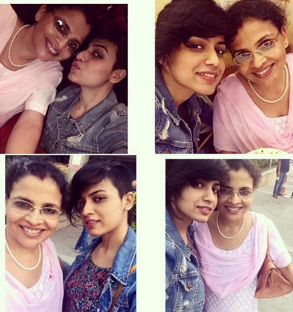 Nidhi Chaudhary with her mother