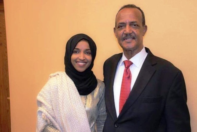A photo of Ilhan Omar with her father